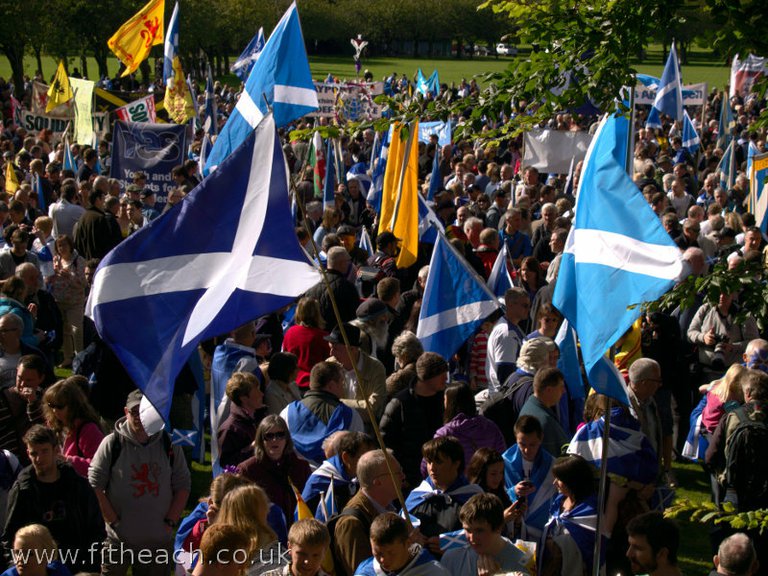 Crowds gathering on The Meadows