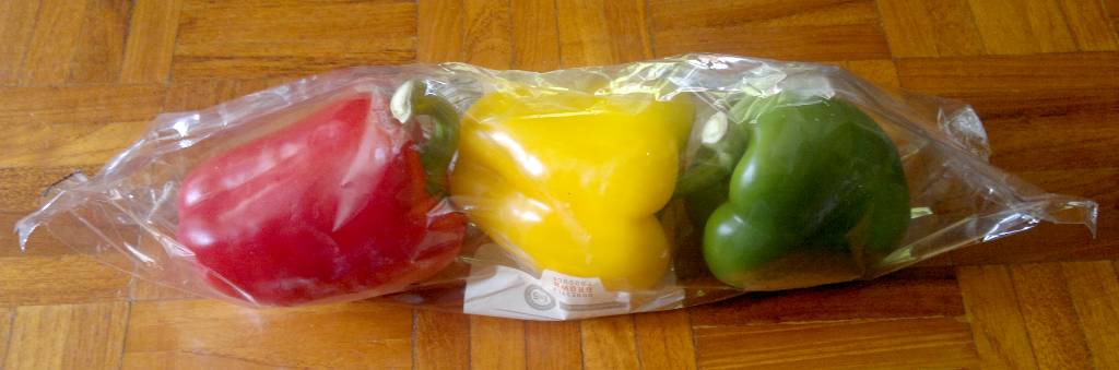 Capsicums packaged in their traffic lights selection