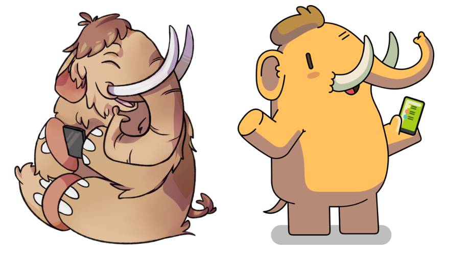 Two representations of the Mastodon Mascot