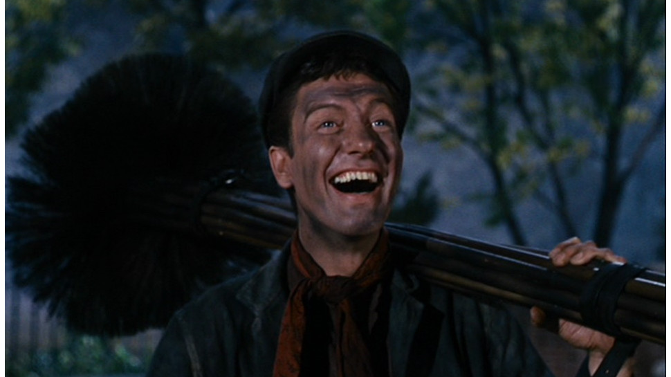 Dick Van Dyke as Bert the chimney sweep in Mary Poppins (1964).